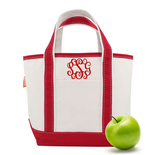 Personalized Red Trimmed Cutest Little Tote Bag